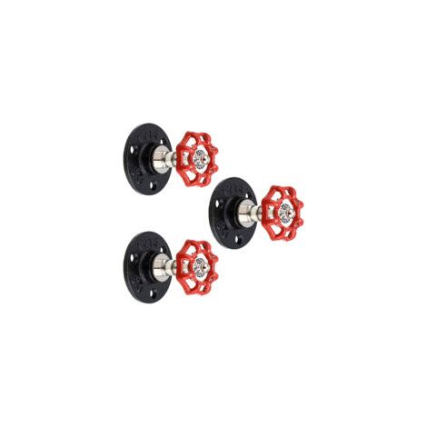 Set Mit 3 Wandhaken Im Vintage-industriestil – Design Aus Eisenrohr
