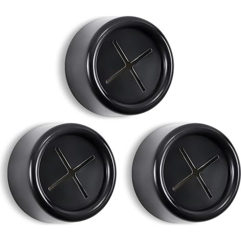 Set Mit 3 Runden Klebehaken Für Küchenhandtücher – Hochwertige Chromoberfläche – Einfache Wandmontage – Schwarz – Geeignet Für Küche, Bad, Dusche Und Außenbereich