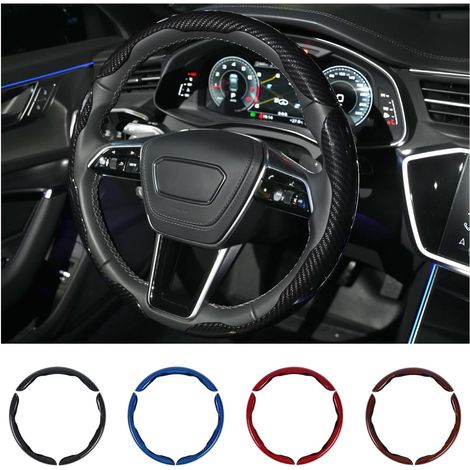 Set Mit 4 Lenkradbezügen Aus Kohlefaser (3 Stück) – Rutschfest, Kratzfest, Kompatibel Mit 14-16 Zoll Lenkrädern – Innenraumzubehör Für Pkw, Suvs Und