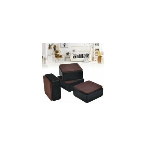 Set Mit 4 Möbelfüßen, Rutschfeste Bettfüße Aus Kohlenstoffstahl, Selbstklebende Füße, 60 X 60 X 50 Mm, Quadratische Füße, Tischfüße Für Sofa, Schrank Usw.
