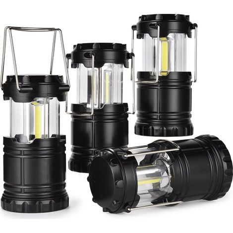 Set Mit 4 Faltbaren Led-campinglaternen – Gartenbeleuchtung – Terrassenbeleuchtung – Warmweißes Licht – Sehr Hell – Für Notbeleuchtung Und Camping – Camping- Und Andere Beleuchtung