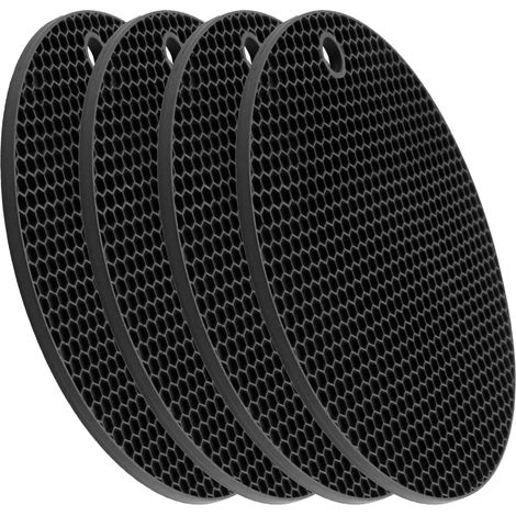 Set Mit 4 Rutschfesten Silikonmatten, Extrem Widerstandsfähig Und Hitzebeständig, Für Pfannen, Wasserkocher Und Töpfe, Optimaler Schutz Von Küchen- Und Tischoberflächen.