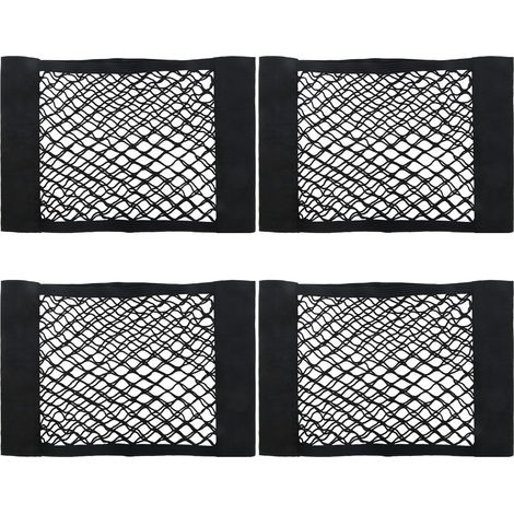 Set Mit 4 Universellen Elastischen Netz-aufbewahrungsnetzen Für Kofferraum- Und Wandfächer In Pkw, Suv Und Lkw.