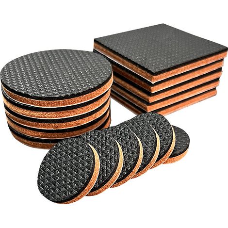 Set Mit 40 Rutschfesten Möbelgleitern, Geeignet Für Tisch- Und Stuhlbeine. Gummiaufkleber Für Möbelbeine, Rutschfeste Bodenschoner (rund Und Quadratisch) – 3 Cm