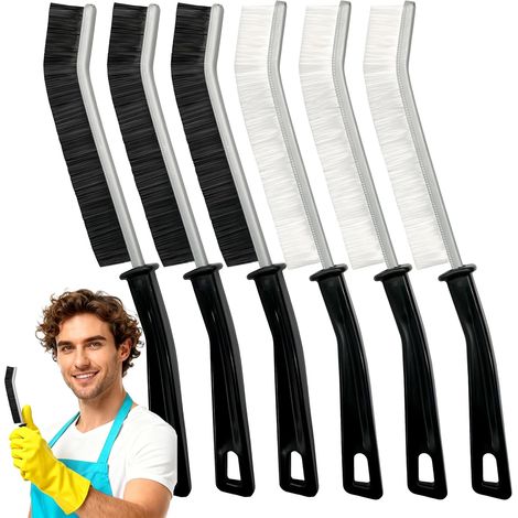 Set Mit 6 Reinigungsbürsten Für Ecken - Bürste Mit Steifen Borsten Zur Reinigung Von Ritzen - Wc-reinigungswerkzeug - Für Kleine Räume: Küche, Badezimmer, Ecken, Fugen Usw.