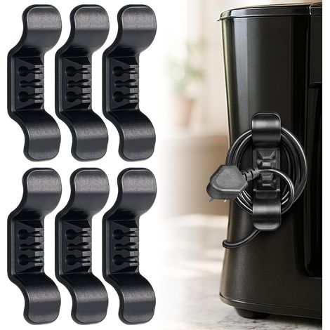 Set Mit 6 Schwarzen Kabelschutzhüllen Für Ein Ordentliches Kabelmanagement – Kompatibel Mit Mixern, Heißluftfritteusen, Entsaftern, Kaffeemaschinen Und Standmixern – Praktische Kabelorganisation