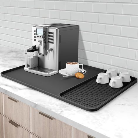 Silikon-abtropfmatte Für Kaffeemaschinen – 60,96 Cm X 40,64 Cm – Mit Herausnehmbarer Abtropfmatte – Geeignet Für Kaffeemaschinen Und Geschirrabtropfgestelle