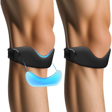 Silikon-knieschoner Für Die Kniescheibe (2 Stück), Unisex, Verstellbar, Rutschfest (schwarz).