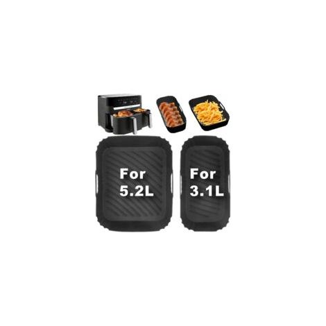 Silikonform Für Heißluftfritteusen (tefal Ey9018 Dual Easy Fry 5,2/3,1 L, Moulinex 8,3 L, Cecotec 5,5/3,5 L, Dms 6 L/4 L), Zubehör Für Zweikammer-heißluftfritteusen