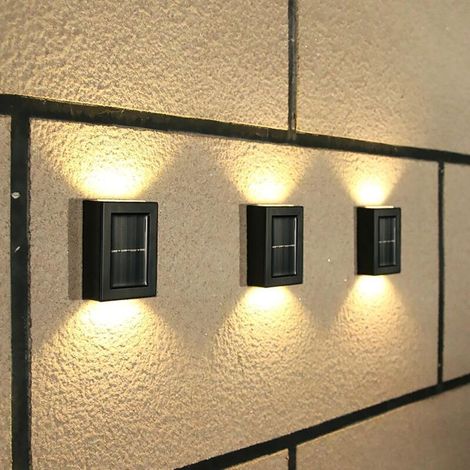 Solar-gartenleuchten Für Den Außenbereich, 4er-pack Mit Warmweißem Licht, Kabellos, Ip65 Wasserdicht, Für Zaun, Hof, Veranda...debuns