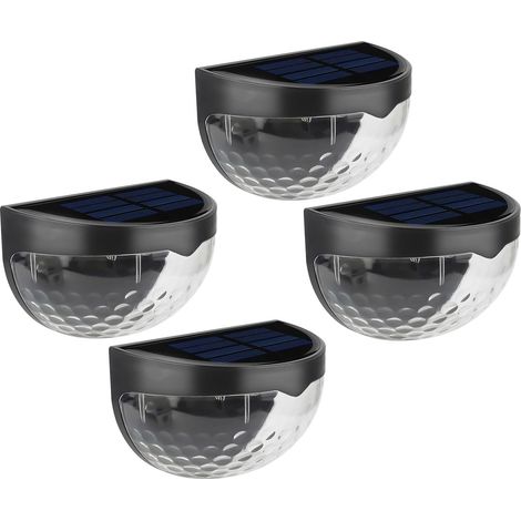 Solarbetriebene Außenbeleuchtung Für Treppen, Solarbeleuchtung Für Zäune, Wasserdichte Led-beleuchtung, Garten, Poolzugang Vom Garten Aus (warmweiß, Schwarz, 4er-sets)