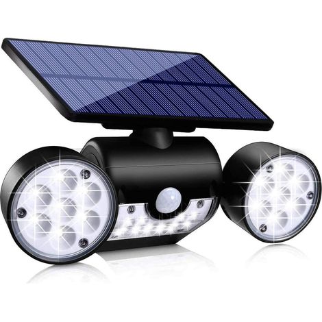 Solarbetriebene Außenbeleuchtung – Bewegungsmelder-sicherheitsleuchten – Solar-wandleuchten Mit Zwei Spots – Wasserdichte Und Um 360° Verstellbare Leds – Ideal Für Gärten, Garagen Und Terrassen