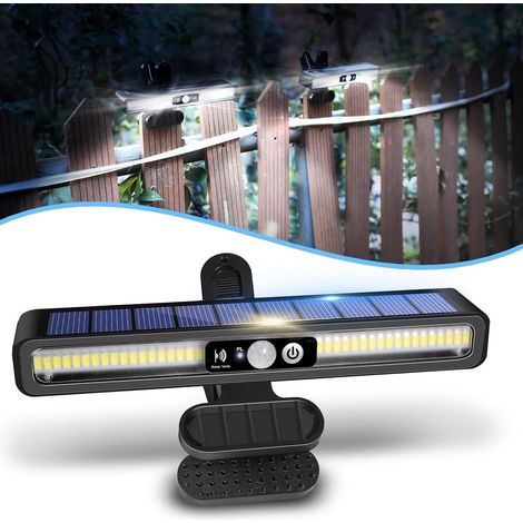 Solarbetriebene Bewegungsmelderleuchte Mit Klemme (1 Stück) – 36 Leds – 6000 K – Wasserdicht – Tragbar Für Zäune, Garagen Und Camping
