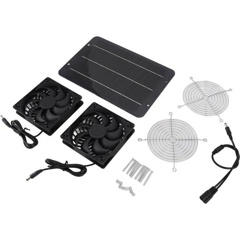 Solarbetriebener Abluftventilator, Effizienter Professioneller Solarventilator Aus Monokristallinem Silizium Für Gewächshäuser, Schuppen, Hühnerställe, Garagen, 7 W, 12 V