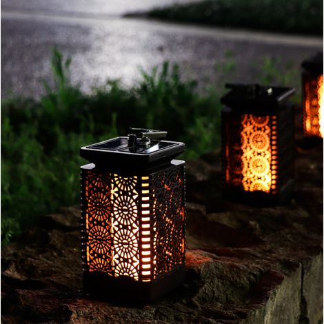 Solarlaterne, Wasserdichte Solar-hängelampe Für Den Außenbereich Mit Flammeneffekt Und Led-lichtquelle Zur Dekoration Von Gärten, Landschaften, Gehwegen, Terrassen, Innenhöfen Und Patios.