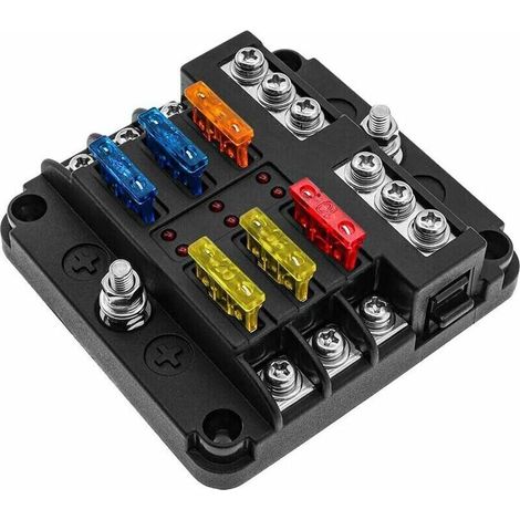 Sonderangebot – 6-fach 12v-sicherungskasten, Flachsicherungshalter Mit 16 Sicherungen, 6 Led-anzeigen Und Schutzabdeckung Für 12v/24v-fahrzeuge (auto, Boot, Schiff, Lkw, Suv) Von Debuns