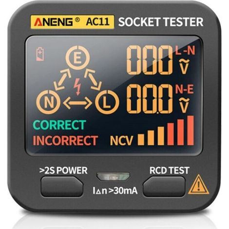 Sonderangebot – Steckdosentester, Stromkreisprüfer Mit Lcd-digitalanzeige, Steckdosentester Für Die Haus- Und Gewerbeinstallation, Von Debuns