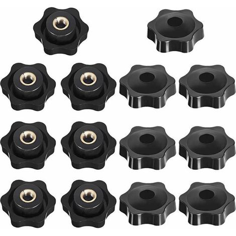 Sonderangebot – Sternkopf-spannknopf, Sternkopf-spannmutterknopf, Sternförmige Spannmuttern, Gewinde-spannknopf Für Werkzeugmaschinen, Schwarz, M6, 14 Stück, Von Debuns