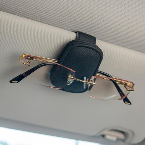 Sonnenbrillenhalter Fürs Auto, Sonnenbrillenclip Fürs Auto, Magnetischer Sonnenbrillenhalter Aus Leder, Kompatibel Mit Verschiedenen Brillengrößen