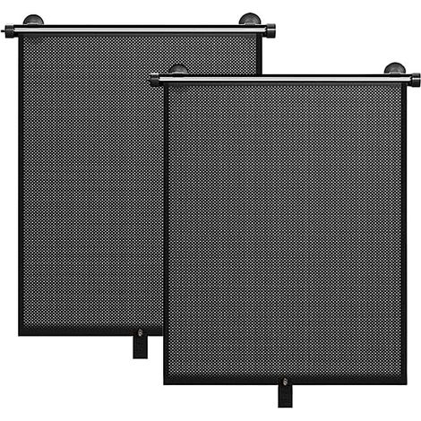 Sonnenschutz Für Autofenster – Ausziehbarer Sonnenschutz – Blockiert Uv-strahlen – Geeignet Für Babys, Kinder, Haustiere Und Mitfahrer – Rollo – 2er-set – Schwarz – Größe S