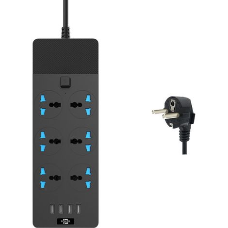 Steckdosenleiste Mit Überspannungsschutz, Mehreren Steckdosen Und Usb-ladeanschlüssen, 1,8 Meter Langes Verlängerungskabel, Geeignet Für Zuhause, Büro, Studentenwohnheime Und Den Außenbereich, Schwarz