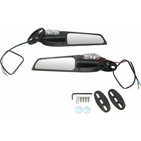 Stück Motorrad-windabweiser, Schwenkbarer Universal-rückspiegelspoiler, 90° Drehbare, Verstellbare Seitenspiegel Mit Blinkern