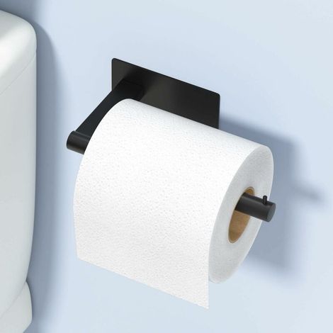 Toilettenpapierhalter Ohne Bohren, Selbstklebender Schwarzer Toilettenpapierhalter, Toilettenpapierhalter Aus Edelstahl Für Küche Und Bad
