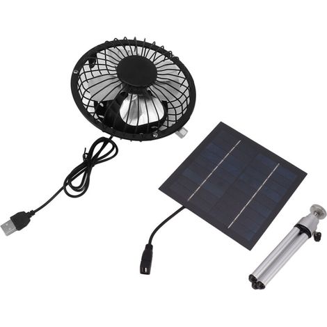 Tragbarer 6-w-solarventilator (15 Cm), Dual-usb-stromversorgung, Für Zuhause, Camping, Angeln Im Freien, Mit Ausziehbarem Ständer