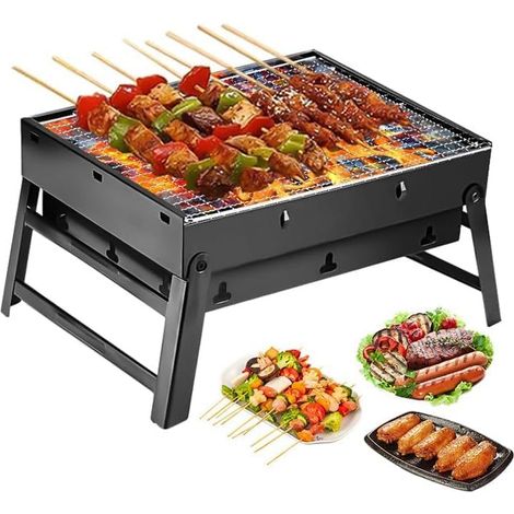 Tragbarer Holzkohlegrill – 43 Cm Klappgrill – Kompakter Mini-tischgrill – Kleiner Outdoor-grill – Ideal Für Reisen, Garten, Picknick Und Strand
