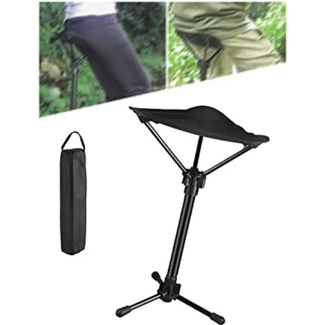 Tragbarer Teleskophocker – Leichter Klappstuhl Für Camping Und Angeln – Höhenverstellbar, Einbeiniger Stativsitz – Faltbar Und Kompaktes Design