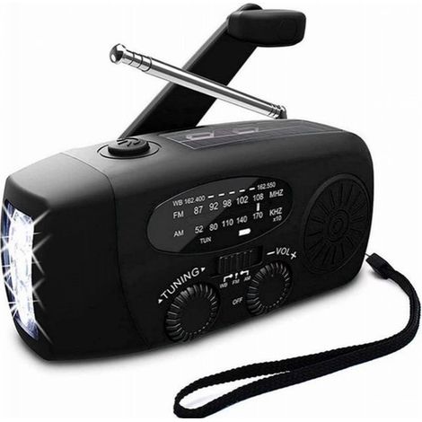 Tragbares Notfallradio – Solarbetriebenes Notfallradio Mit Fm/am/noaa – Mit 3 Led-taschenlampen – 2000-mah-powerbank – Ideal Für Wandern, Camping Und Outdoor-aktivitäten