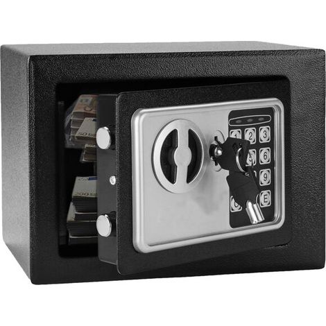 Tresor, Tresor Mit Elektronischem Schloss, Wandtresor Mit Code/2 Schlüsseln - 4,8 L - Schwarz (23 X 17 X 17 Cm)