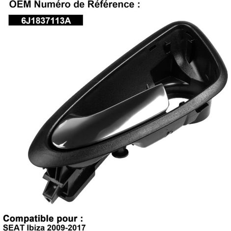 Türgriff Fahrerseite Für Seat Ibiza 6j 6j1837113a Chrom, Vorderer Linker Türgriff Innen Für Ibiza 2009-2017, Debuns
