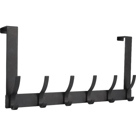 Türhaken, Handtuchhalter Für Badezimmertüren, Mit 12 Haken, Unverzichtbares Badezimmeraccessoire Für Studentenzimmer (1 Stück, Schwarz)