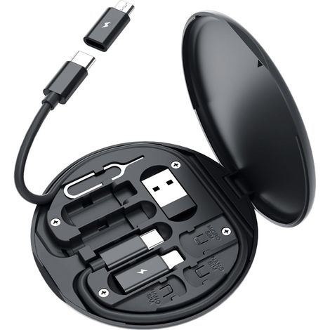 Usb-c-adapterkabel-set, Usb-c-zu-ios/type-c/micro/usb-a-multiladekabel-konverter-etui, Datenübertragung Inklusive Reisekartensteckplatz, Nutzbar