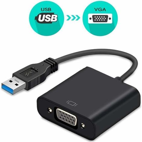 Usb 3.0 Auf Vga-adapter, Usb-zu-vga-videoadapter-konverter, Multi-monitor-display, Externes Displaykabel-adapterkabel Für Pc/laptop Windows 10/8.1/8/7/xp [verbesserte Version] (schwarz), Von Debuns