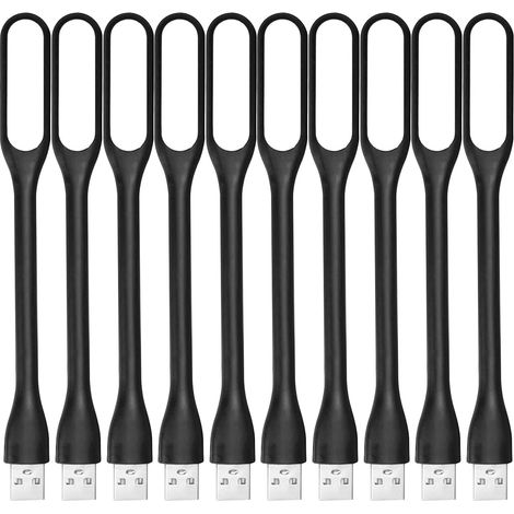 Usb-led-leselampe Mit Gelenkarm (10er-pack) – Flexibler Und Augenschonender Arm, Kompatibel Mit Powerbanks, Laptops Und Desktop-pcs – Schwarz