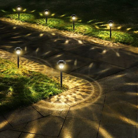 Ultrahelle 2-in-1-solar-außenleuchten: Set Mit 4 Led-solar-wegeleuchten, Schwarz, Warmweiß, 33 X 15 X 10 Cm, Modernes Design, Wasserdicht, Bis Zu 12 Stunden Akkulaufzeit Von Der Dämmerung Bis Zum Morg