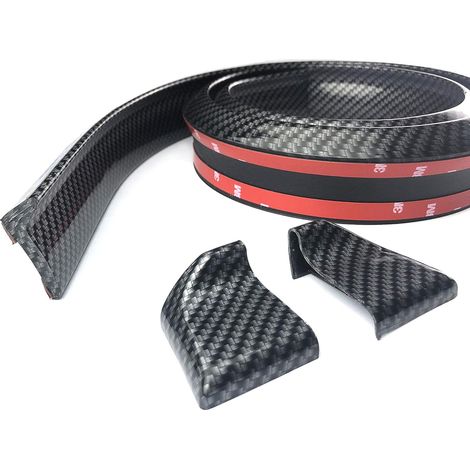 Universeller Heckspoiler Für Pkw – 150 Cm (4,9 Fuß) – Schwarzes Gummi Mit Carbonfaser-optik – Heckklappenlippe – Seitliche Trennleiste
