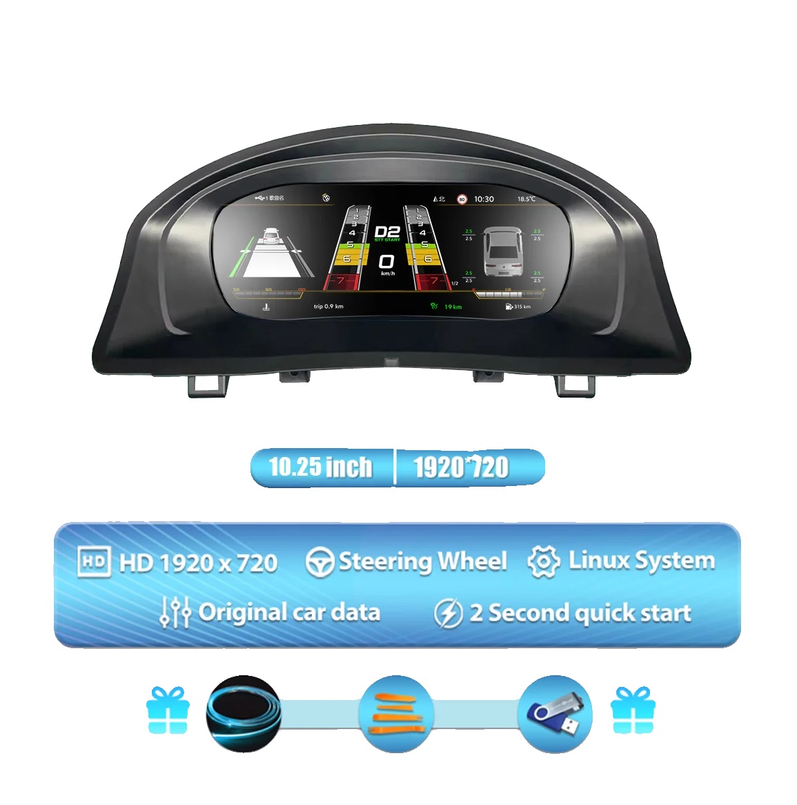 Digitales Armaturenbrett-cluster, Kompatibel Mit Vw Golf 5 2004-2008, 10,25 Zoll Hd Ips-bildschirm, Mehrsprachige Unterstützung, Für Golf 5 2004-2008