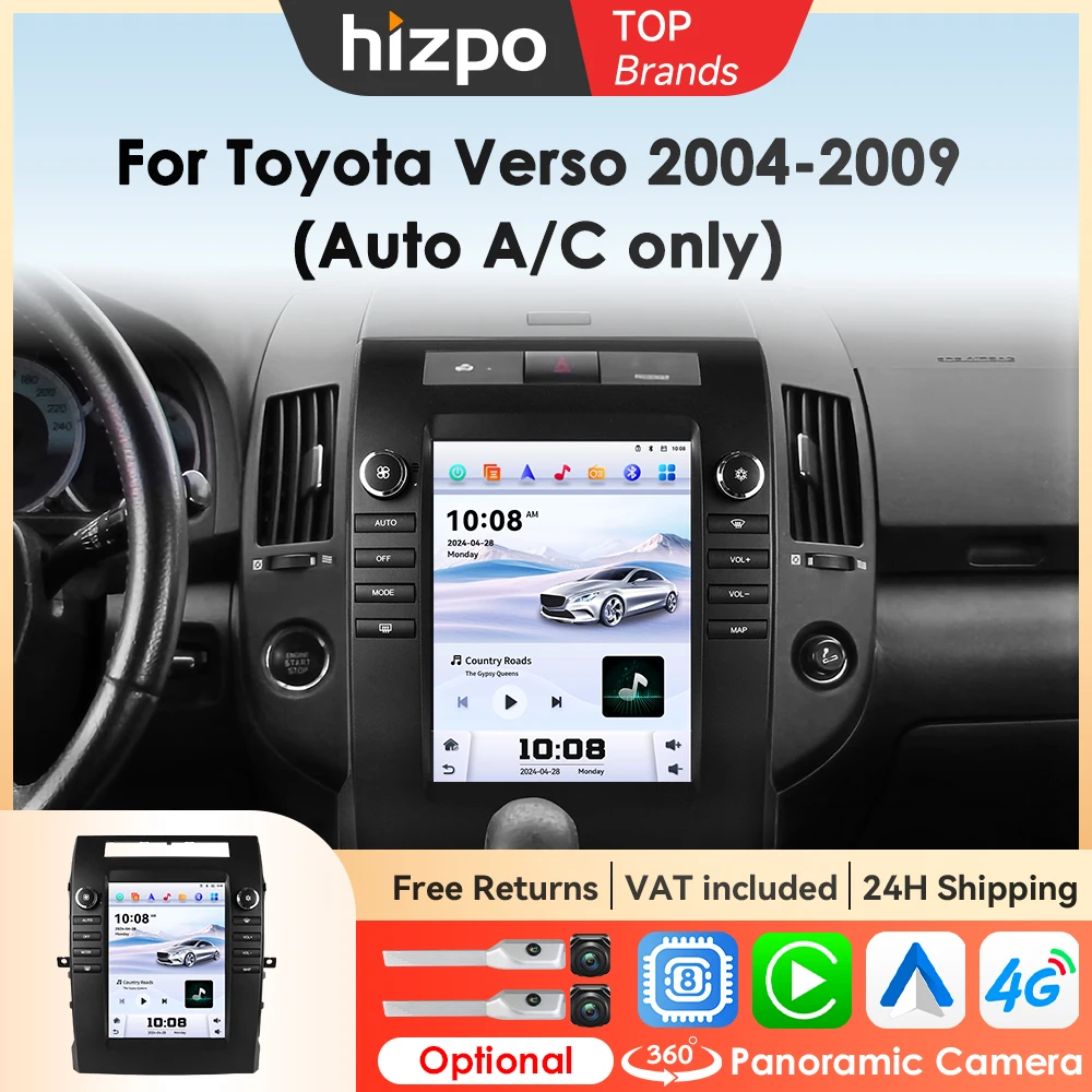 Autoradio, Touchscreen, Multimedia-player, Kompatibel Mit Toyota Verso 2004 - 2009 Gps Smart, S8 (8-kerne-8g 128g)