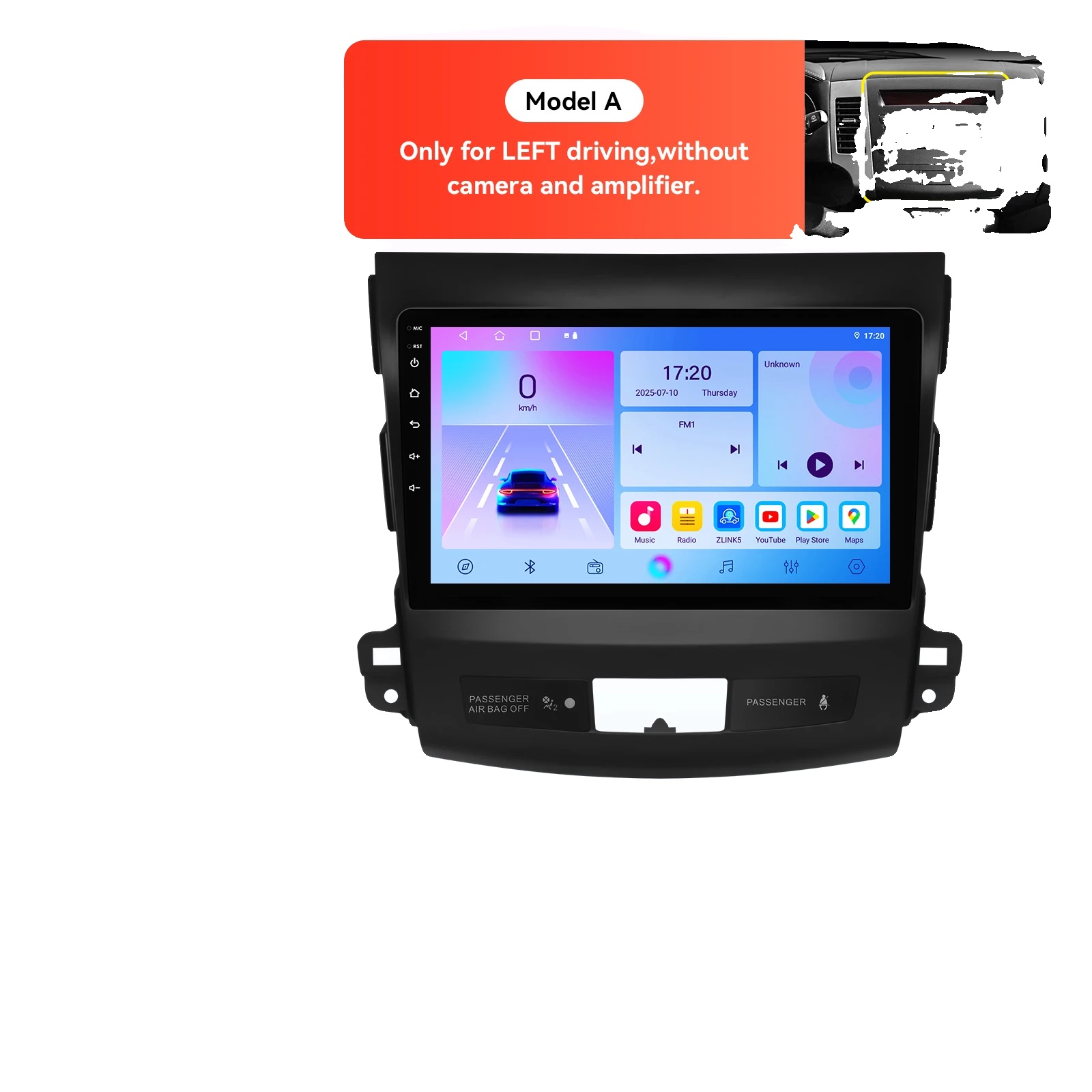 Autoradio, Touchscreen, Multimedia-funktionen, Kompatibel Mit Outlander 2 / 4007 / C-crosser (2007-2013), T3 Cp A