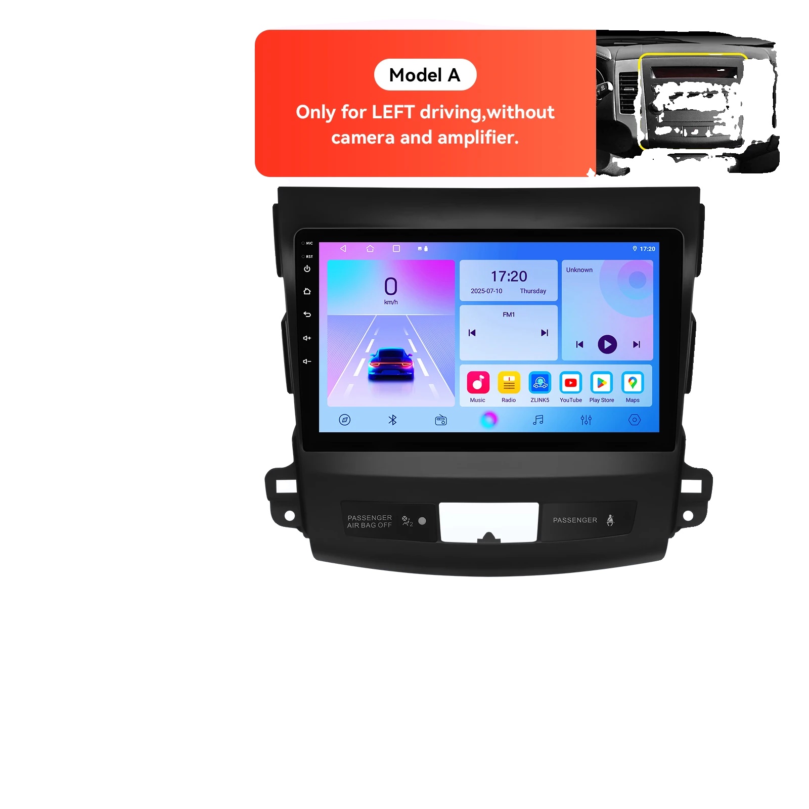 Autoradio, Touchscreen, Multimedia-funktionen, Kompatibel Mit Outlander 2 / 4007 / C-crosser (2007-2013), T4 Cp A