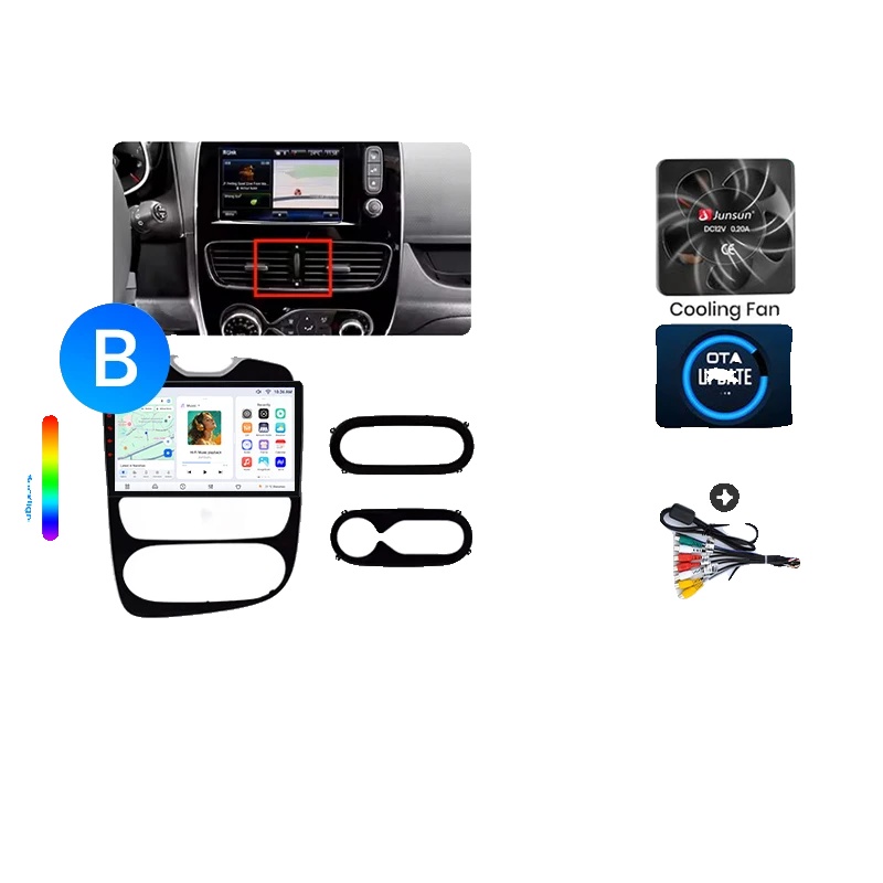 Autoradio, Multimedia-player, Eingebauter Kühler, Kompatibel Mit Renault Clio 4 / Zoe (phase 1 / X98) 2012-2019, Eingebauter, V7 (8gb-256gb) - B