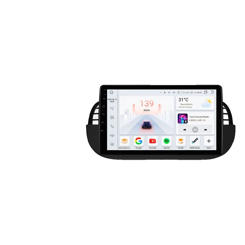 Autoradio, Multimedia-player, Navigationssystem, Kompatibel Mit Fiat 500 2007-2014, S4 Ai Ahdc2 Schwarz