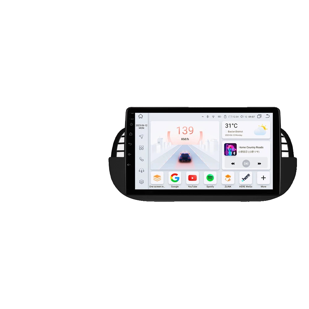 Autoradio, Multimedia-player, Navigationssystem, Kompatibel Mit Fiat 500 2007-2014, S8 (8kern 8g 128g) Schwarz