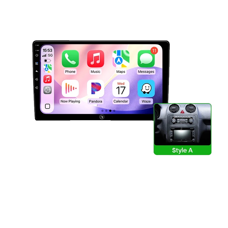 Auto-multimedia-player, Touchscreen, Lenkradsteuerung, Kompatibel Mit Fahrzeugmodell Caddy 2005-2019, Kabellos, G5 4g 64g Stil A