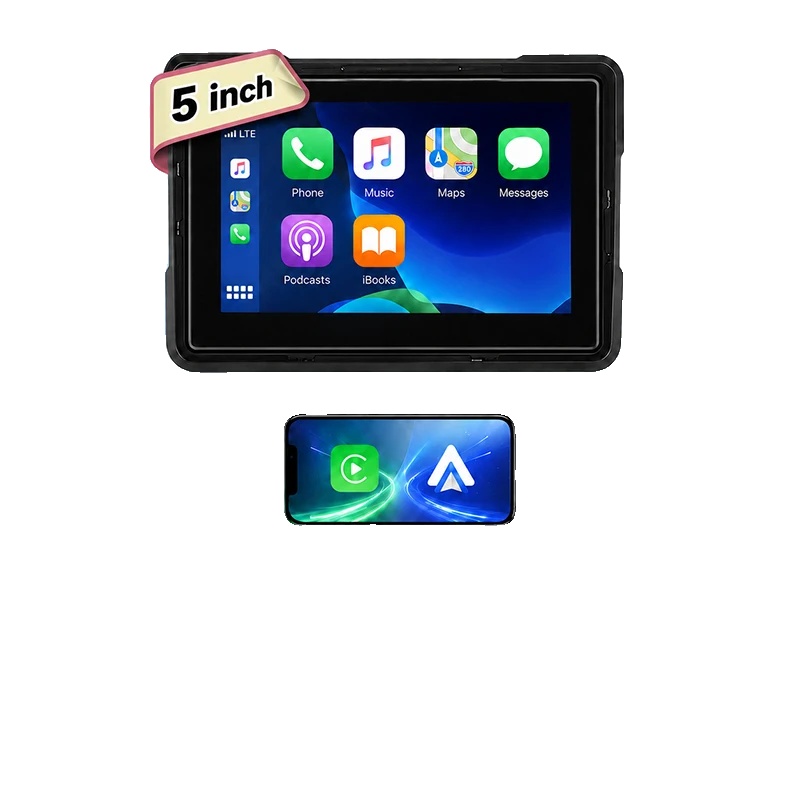 Motorrad Gps Navigation, Kabelloses Carplay, Wasserdichtes Design, 5 Zoll