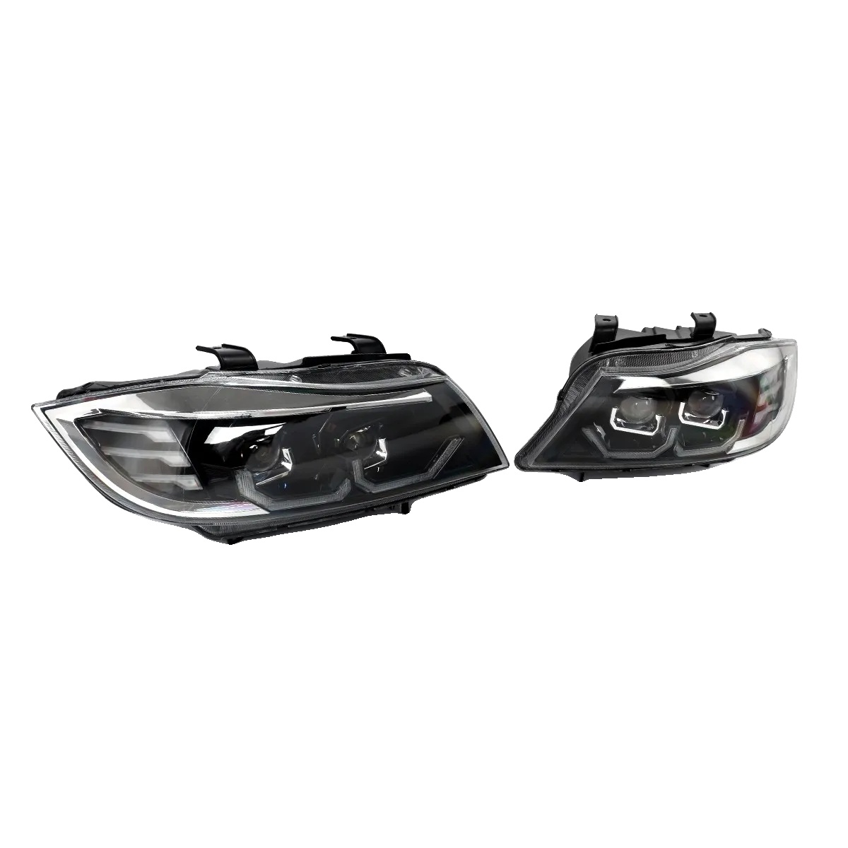 Scheinwerfer-einheit, Kompatibel Mit Bmw E90 Halogen Nachrüstung E91 3er Serie 2005-2008, Dual U-halo Led Design, Einfache Installation, Paar Lhd