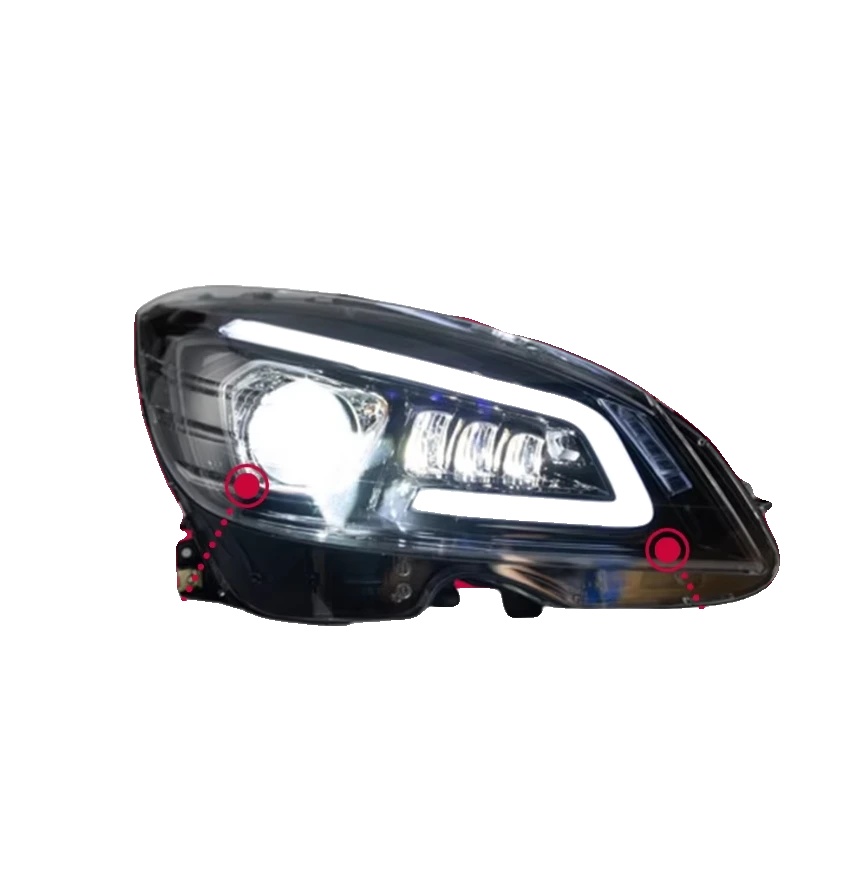 Scheinwerfer-einheit, Kompatibilität Mit Benz W204 2007-2011, Led-technologie, Einfache Installation, Fernlicht Angel Eye Projektorlinse, Alle Led